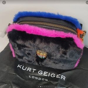 - KURT GEIGER Kensington Large Camera Black Leather Crossbody Bag